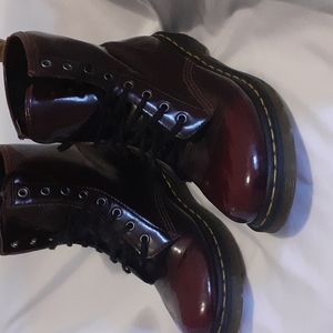 Dr. Martens Cherry Red Smooth Boots 10